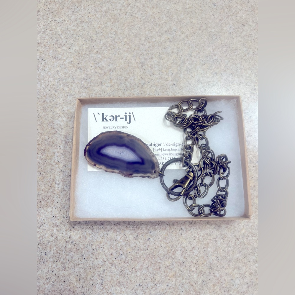 Beautifully, hand-crafted stone necklace.